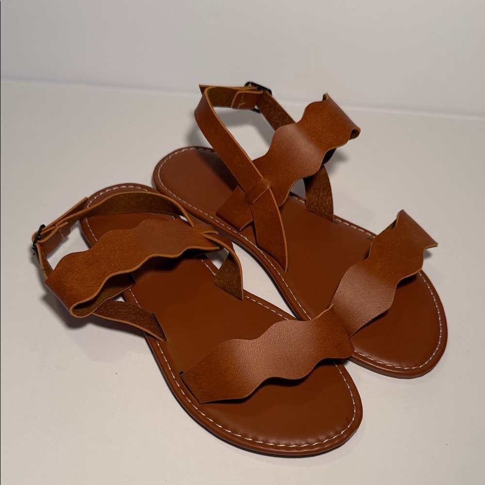 Brown Leather Sandals - NEW